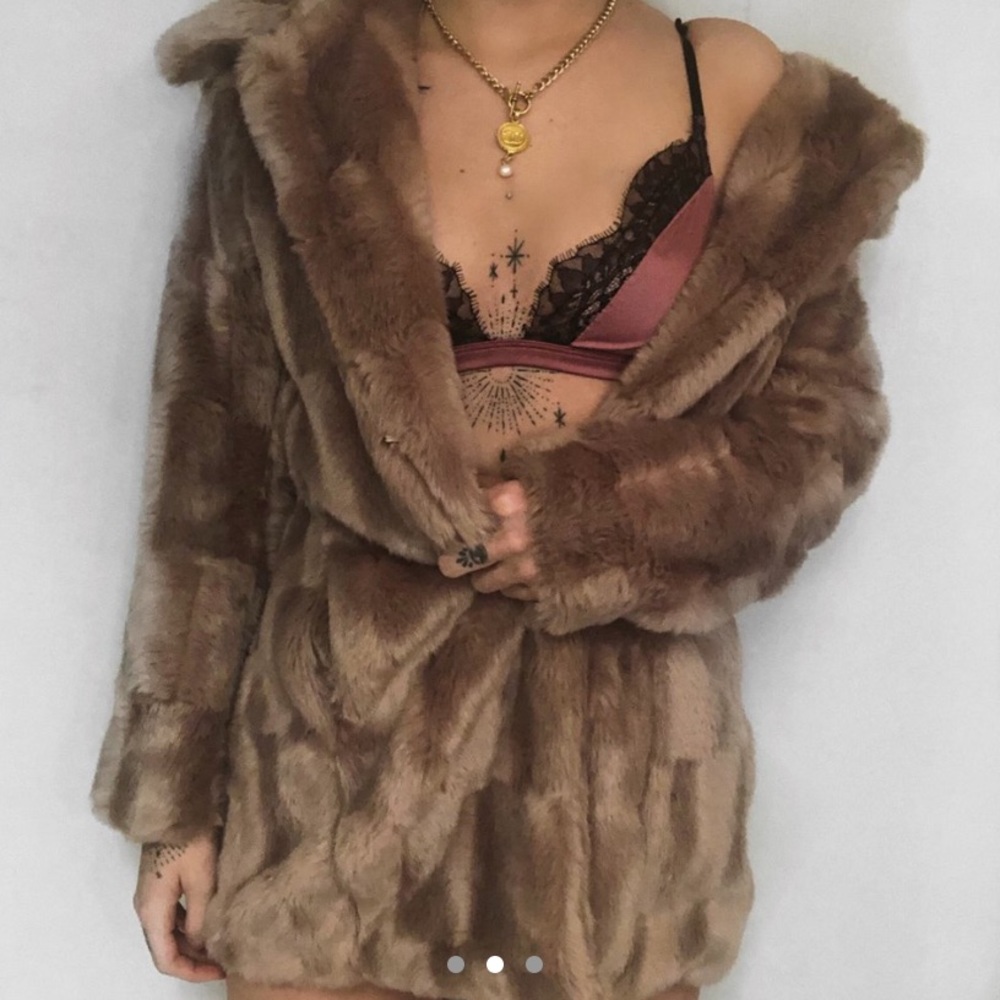 💘Dusty Pink Faux Fur Coat💘